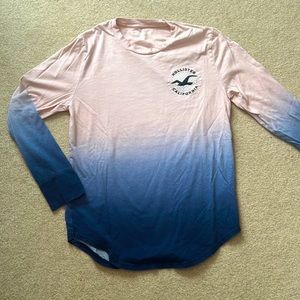 Pink and blue ombré Hollister long sleeve shirt